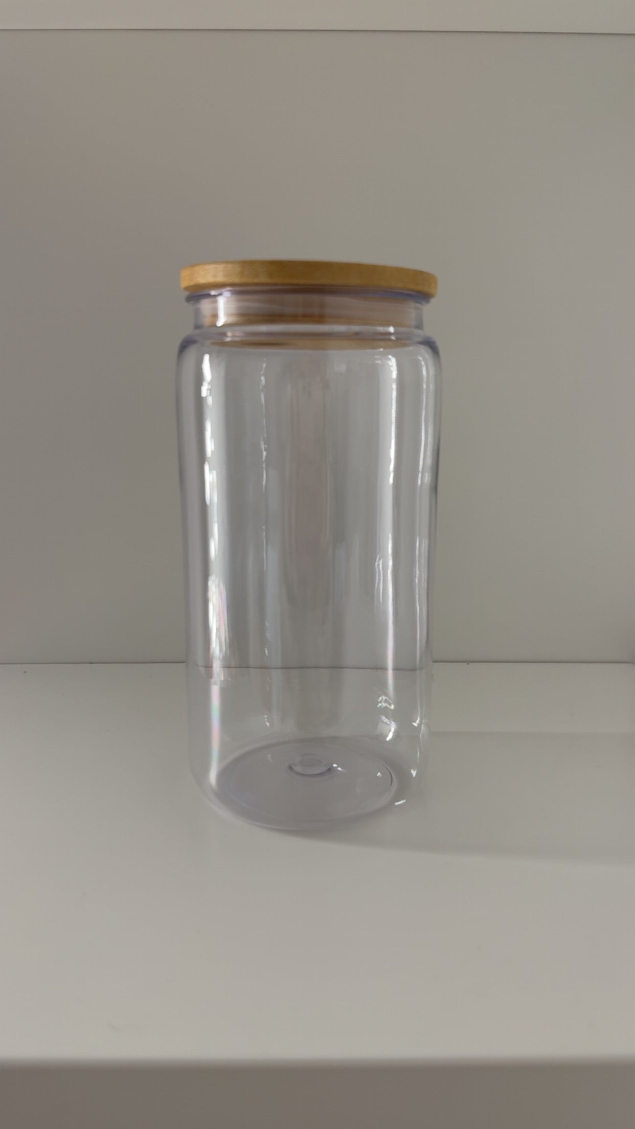 16oz Acylic Can with bamboo lid